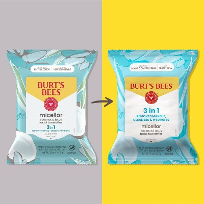 Burt's Bees Micellar Coconut Lotus Towelette 2pk/60ct - New