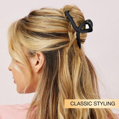 scunci Assorted Styles Claw Clips Matte Black All Hair 3pcs - Imperfect Box