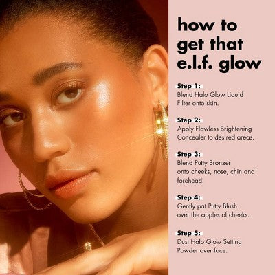 e.l.f. Halo Glow Liquid Filter Highlighter 2 Fair/Light 1.06 fl oz - New