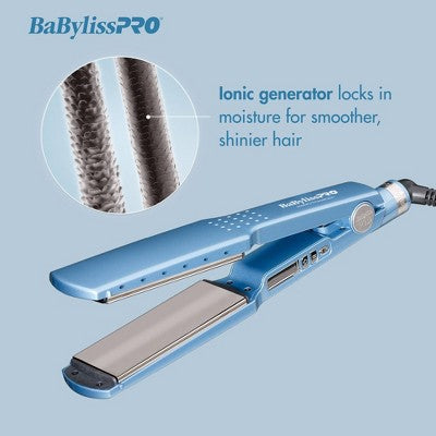 BaBylissPRO Nano Titanium Ionic Straightening Flat Iron Blue - Imperfect Box