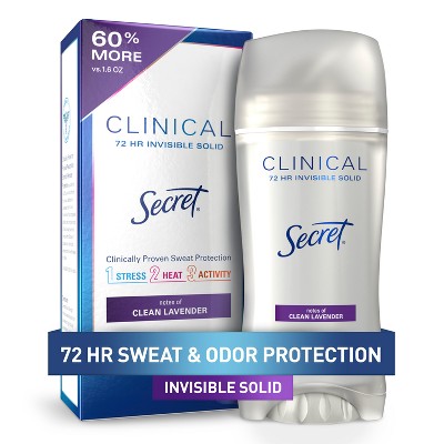 Secret Clinical Invisible Solid Antiperspirant & Deodorant Clean Lavender 2.6oz - Imperfect Box