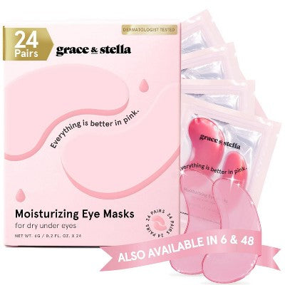 Grace & Stella Moisturizing Under Eye Mask Pink 24 Pairs - New - Osadia Concept Store