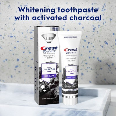 Crest 3D Whitening Therapy Charcoal Toothpaste 4.6oz/2pk - Imperfect Box