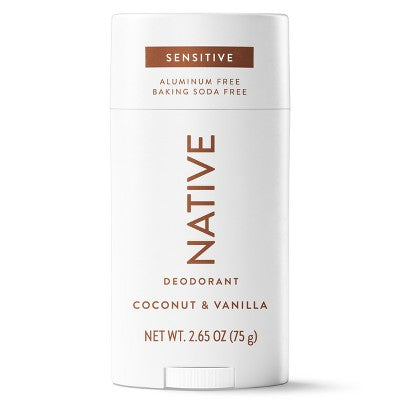 Native Sensitive Solid Deodorant for Women & Men Coconut & Vanilla 2.65oz - Imperfect Container