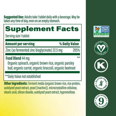 MegaFood Zinc Tablets 120ct - New