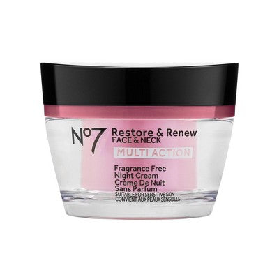 No7 Restore & Renew Face & Neck Multi Action Night Cream 1.69 fl oz - Imperfect Box