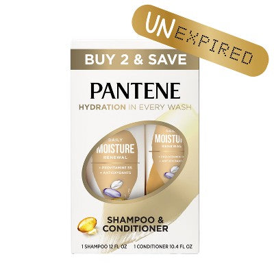 Pantene Pro-V Daily Moisture Renewal Shampoo and Conditioner Bundle 22.4 fl oz - Imperfect Box