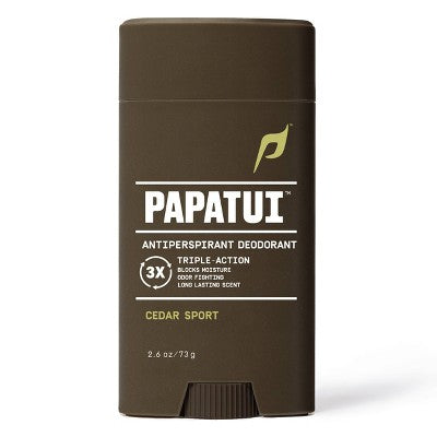 Papatui Triple Action Complex Men's Solid Antiperspirant Cedar Sport 48-Hour Sweat and Odor Protection 2.6oz - Imperfect Container