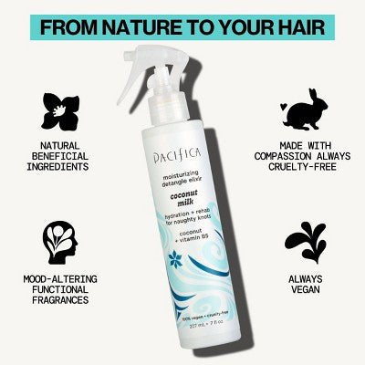 Pacifica Coconut Milk Leave on Detangling and Repair Spray  7 fl oz - New