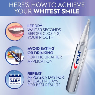 Crest 3D White On-the-Go Teeth Whitening Pen 0.13 fl oz - Imperfect Box