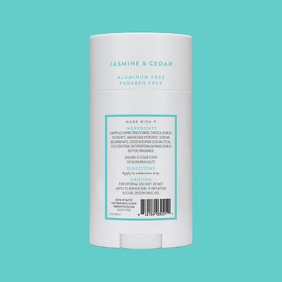 Native Solid Deodorant for Women & Men Jasmine & Cedar  Aluminum-Free 2.65oz  - New