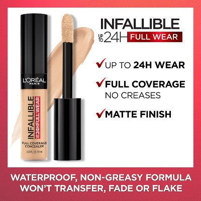 L'Oreal Paris Infallible Full Wear, Full Coverage, Waterproof Concealer 355 Vanilla 0.33 fl oz - New