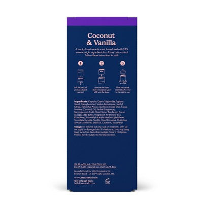 Wild Cosmetics Navy Flower Case with Starter Kit Coconut & Vanilla 5.29oz - Imperfect Box