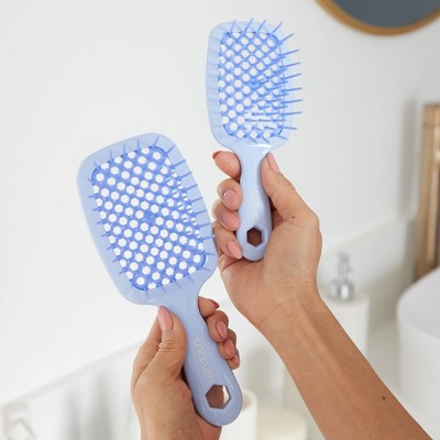 UNbrush Mini Pastel Detangling Hair Brush Periwinkle Light Blue - New