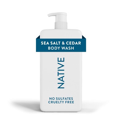 Native Body Wash Sea Salt & Cedar with Pump 36 fl oz - Imperfect Container