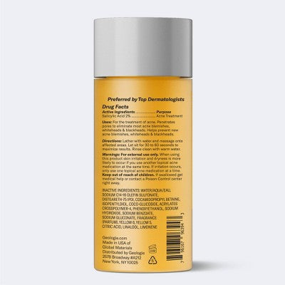 Geologie Clear System Acne Control Face Wash 6 fl oz - New