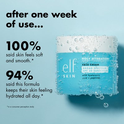 e.l.f. Holy Hydration! Broad Spectrum Sunscreen Face Cream SPF 30 1.76oz - Imperfect Box