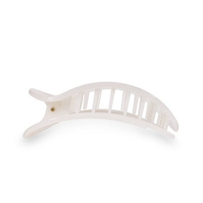 TELETIES Medium Flat Round Hair Clip Coconut White - New