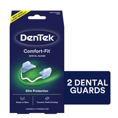 DenTek Comfort-Fit Dental Guard for Nighttime Teeth Grinding 2ct with Storage Case - Imperfect Box