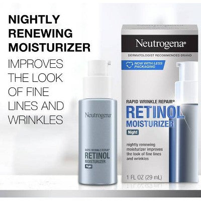 Neutrogena Rapid Wrinkle Repair Retinol Night Face Moisturizer 1 fl oz - Imperfect Box