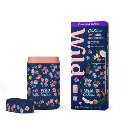Wild Cosmetics Navy Flower Case with Starter Kit Coconut & Vanilla 5.29oz - Imperfect Box
