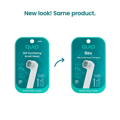 quip Rev Oscillating Brush Head Refill White 2pk - Imperfect Box