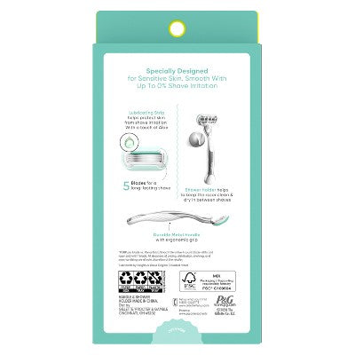 Venus Extra Smooth Sensitive Value Pack Women's Razor + 3 Razor Blade Refills - Imperfect Box