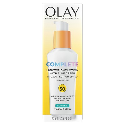 Olay Complete Lotion Moisturizer Sensitive Skin SPF 30 2.5 fl oz - Imperfect Box