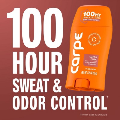 Carpe Men's 100H Sweat & Odor Control Antiperspirant Deodorant Amber Dusk 1.76oz - Imperfect Container
