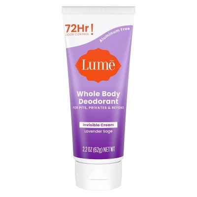 Lume Whole Body Women's Invisible Cream Tube Deodorant Lavender Sage Scent 2.2oz - New