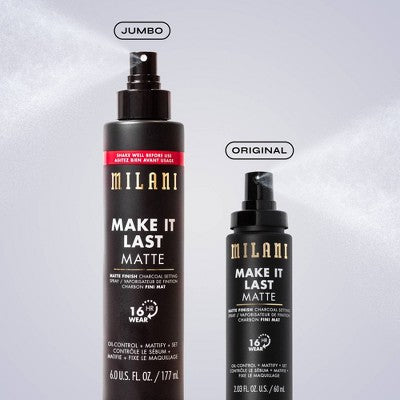 Milani Make It Last Matte Finish Charcoal Setting Spray 2.03 fl oz - New
