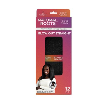 Curlkalon Blow Out Straight 12 inch Clip-In Natural Black Hair Extensions 9ct - Imperfect Box