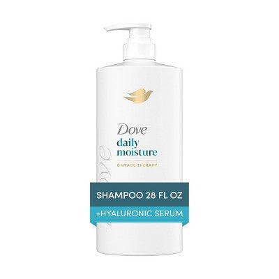 Dove Beauty Daily Moisture Hair Shampoo with Hyaluronic Serum & Bio-Protein Care 28 fl oz - Imperfect Container