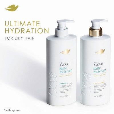 Dove Beauty Daily Moisture Hair Shampoo with Hyaluronic Serum & Bio-Protein Care 28 fl oz - Imperfect Container