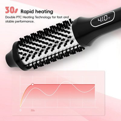 NICEBAY Heated Thermal Brush, Electric Curling Brush & Round Brush Styler with Anti-Scald Nylon Bristles - Imperfect Box