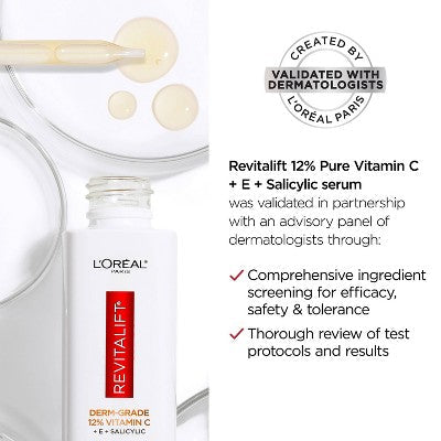 L'Oreal Paris Revitalift 12% Vitamin C + E + Salicylic Serum 1 fl oz - Missing Box