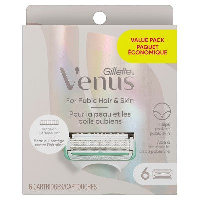 Venus for Pubic Hair & Skin Women's Razor Blade Refills 6ct - New