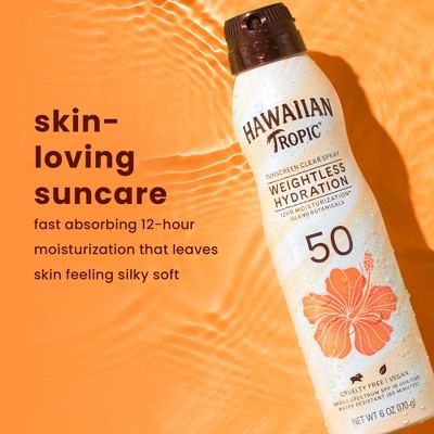 Hawaiian Tropic Silk Hydration Weightless Sunscreen C-Spray SPF 50 6oz - New