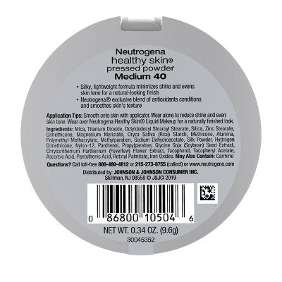 Neutrogena Healthy Skin Pressed Makeup Powder Compact 40 Medium 0.34oz - Imperfect Container