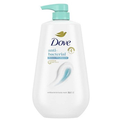 Dove Beauty Antibacterial Body Wash Pump 24hr Lotion-Soft Skin - 30.6 fl oz