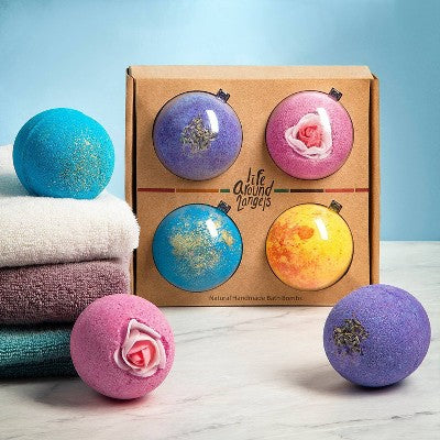LifeAround2Angels Fruit Bath Bomb Gift Set 4pk - New