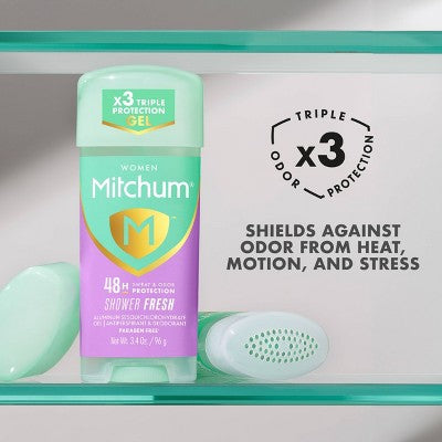 Mitchum Triple Odor Defense Gel Deodorant Shower Fresh  3.4oz/2pk - New