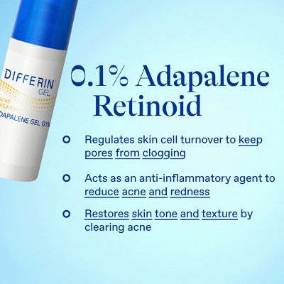 Differin Retinoid Acne Treatment; Adapalene Gel 0.1% 45g/1.6oz - Missing Box