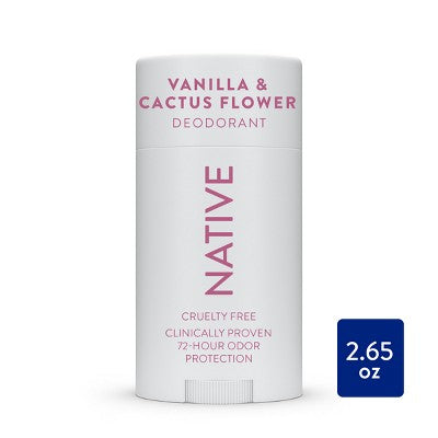 Native Solid Deodorant for Women & Men - Vanilla & Cactus Flower 2.65oz - New