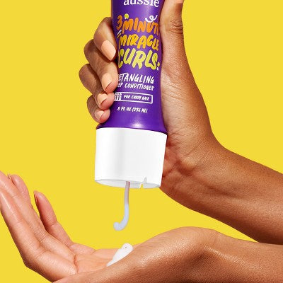Aussie 3 Minutes Miracle Curls Detangling Deep Conditioner  8 fl oz - New