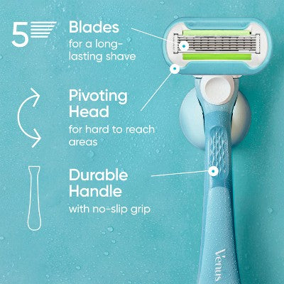 Venus Extra Smooth Pink Women's Razor + 2 Razor Blade Refills - Imperfect Box