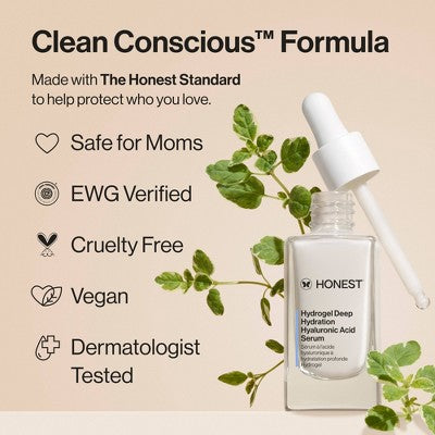 Honest Beauty Hydrogel Deep Hydration Hyaluronic Acid Serum with Rambutan 1 fl oz - Imperfect Box