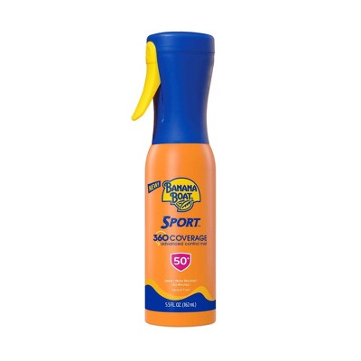 Banana Boat Sport 360 Coverage Advanced Control Mist Sunscreen Sprayer SPF 50 5.5 fl oz - Imperfect Container - Osadia Concept Store