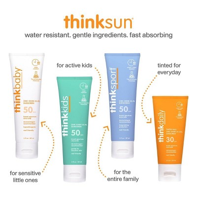 thinksport Mineral Sunscreen Water Resistant Lotion SPF 50 6 fl oz - Imperfect Container