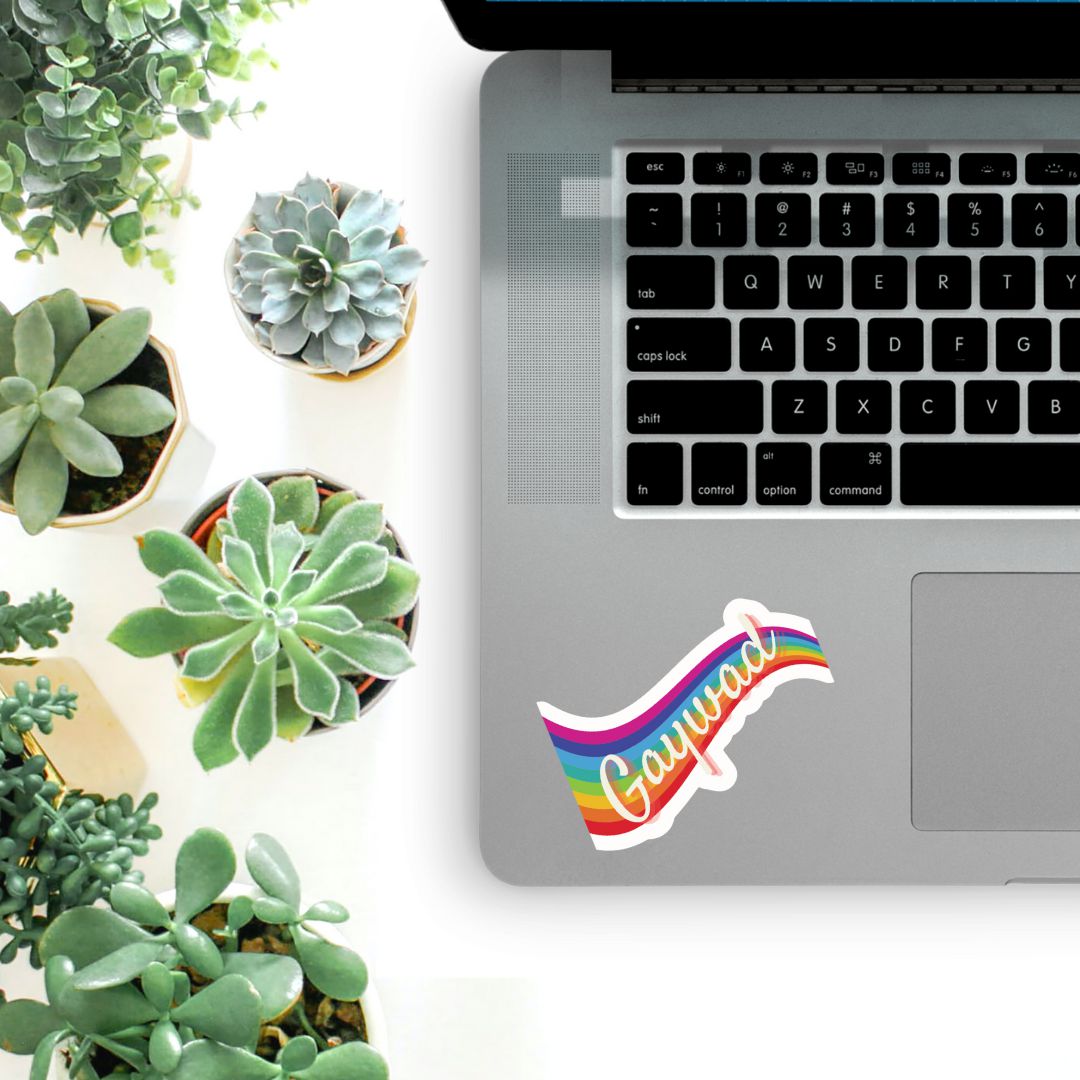 Gaywad '80s-'90 Retro LGBTQ+ Glossy Die Cut Vinyl Sticker 2.95in x 1.77in